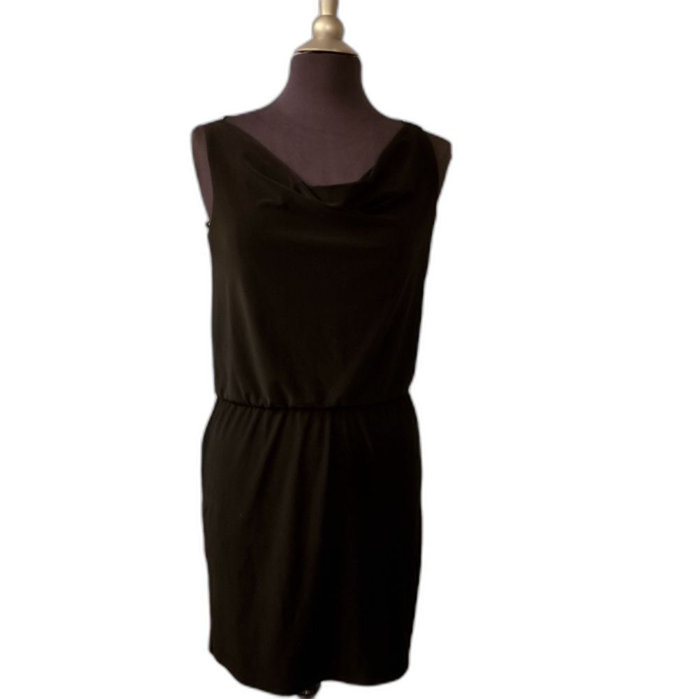 White House Black Market Blouson Dress Black Sleeveless Size XS
